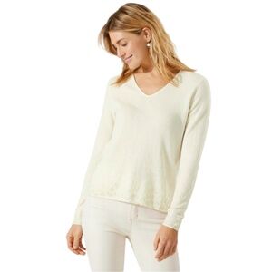 NEW! TOMMY BAHAMA Serena Ombre Foil Leopard Wool Cashmere $178 V-Neck Sweater